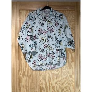 Vintage Chiara Button Up Women’s Medium Y2K Blue Made In USA Shirt Top